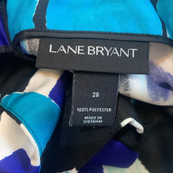 Plus Size-Lane Bryant Pleated A-Line Geometric Print Skirt w/Pockets-Size 28 - Picture 7 of 8